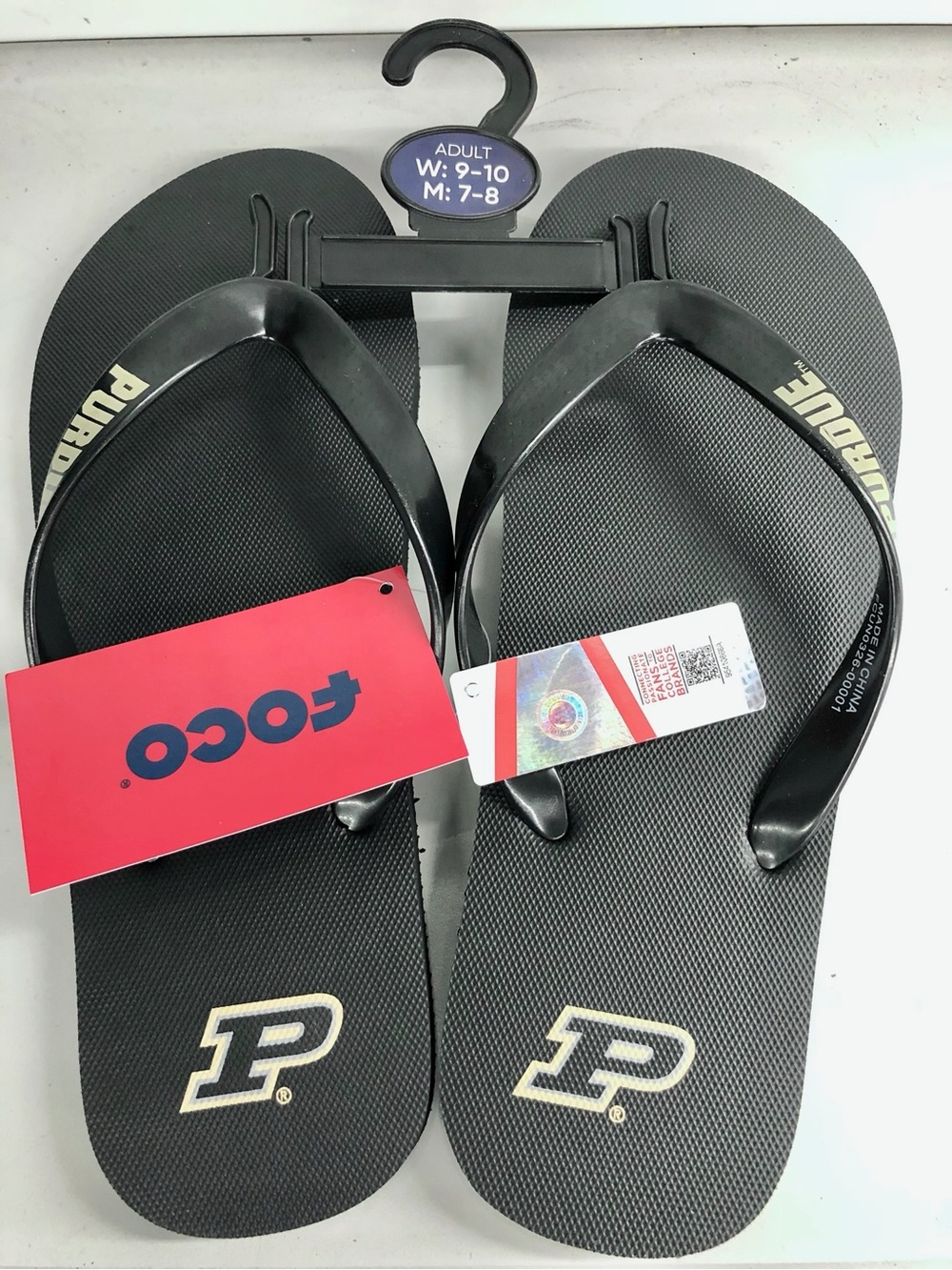 NEW PURDUE University Sandals Flip Flops Boilermakers Black Medium Men’s Unisex